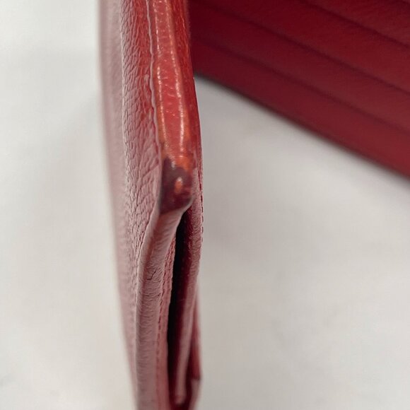 Yves Saint Laurent (YSL) Vintage Red Leather Compact Bifold Wallet - Preowned - Picture 11 of 11